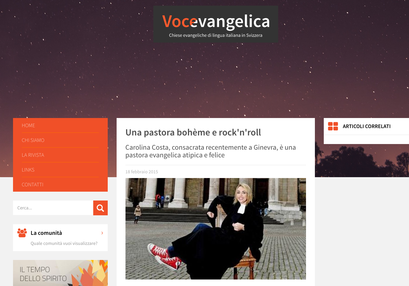 Article de presse et média : Voce Evangelica du 18 février 2015 - Ma femme est pasteure