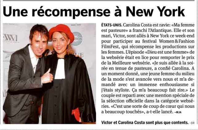 Article de presse et média : 20 minutes du 17 novembre 2015 - Ma femme est pasteure