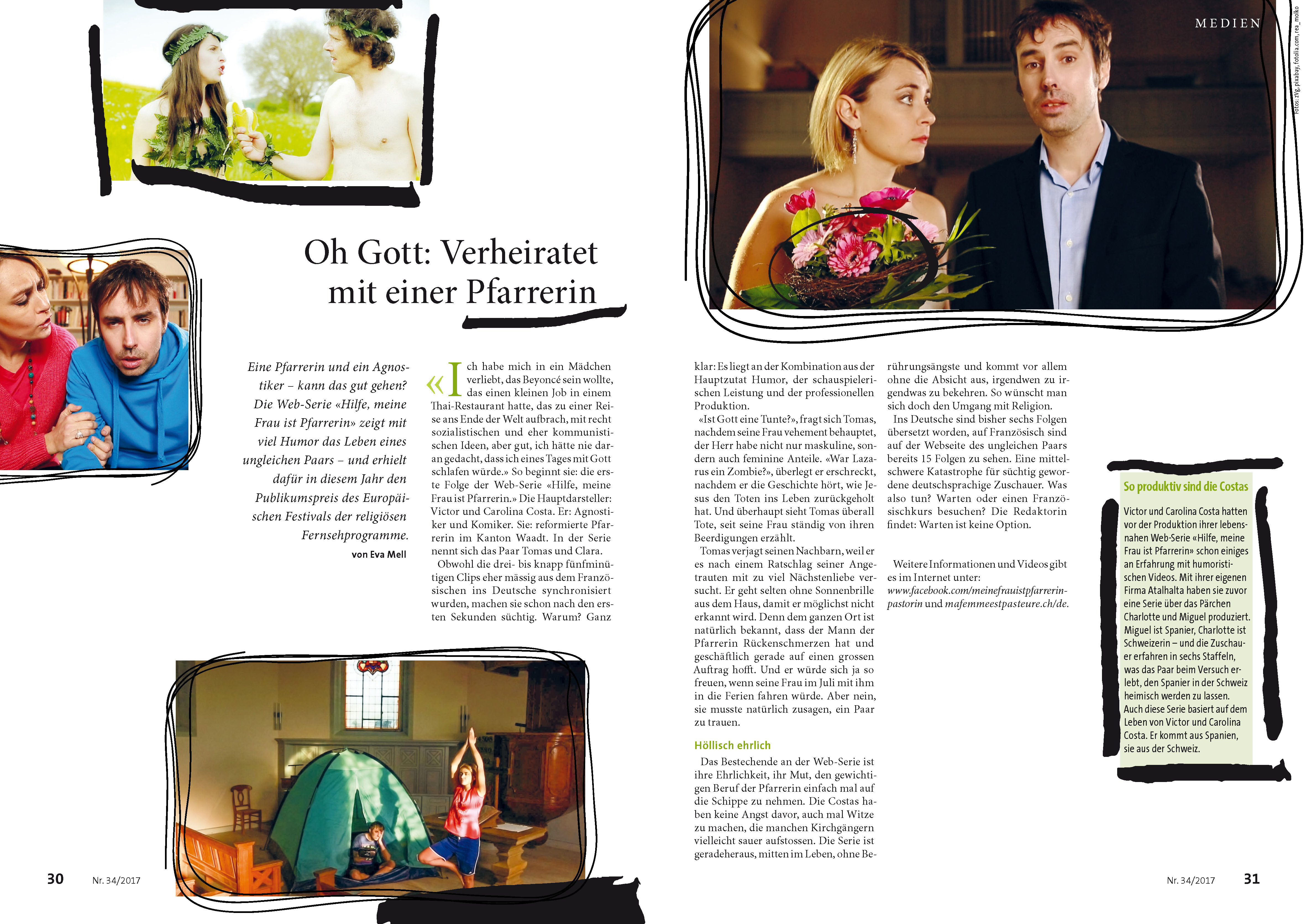 Article de presse et média : Doppelpunkt vom August 2017 - Ma femme est pasteure