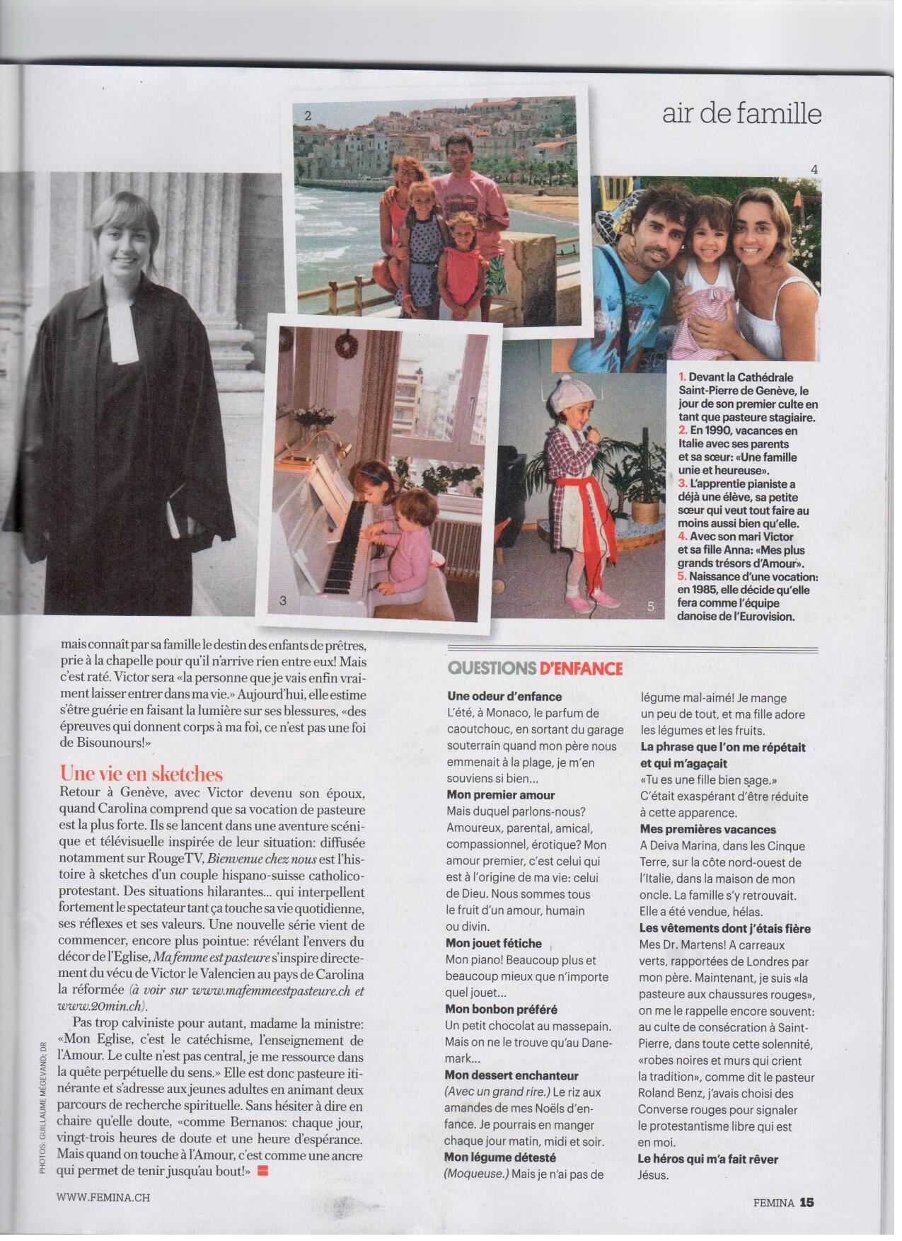 Article de presse et média : Fémina - Février 2015 (SUITE 3) - Ma femme est pasteure