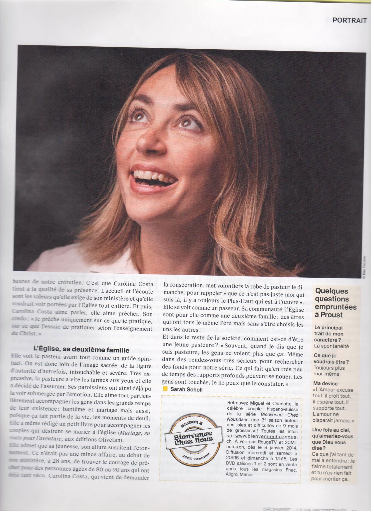 Article de presse et média : La vie protestante - Décembre 2014 (SUITE) - Ma femme est pasteure