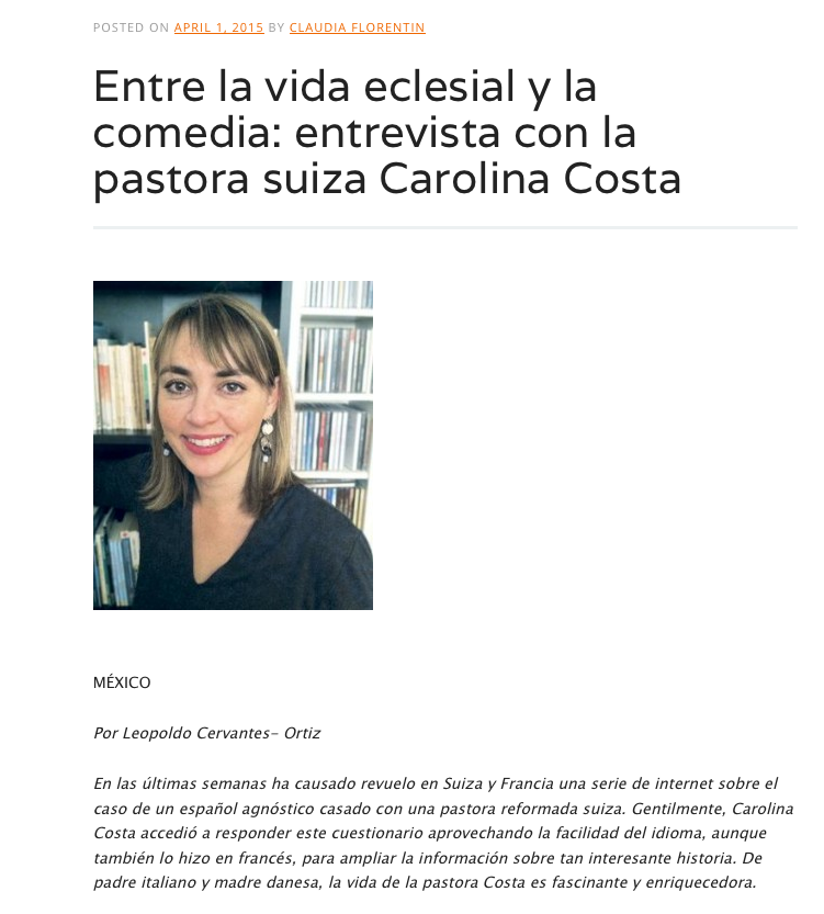 Article de presse et média : ALC Noticias du 1 avril 2015- Mexico 1 - Ma femme est pasteure