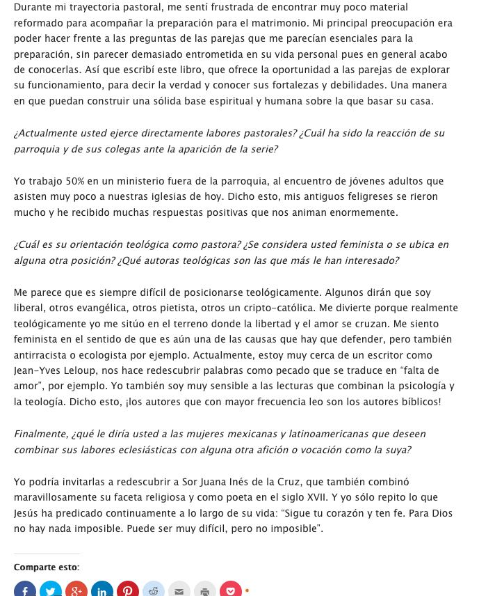 Article de presse et média : ALC Noticias du 1 avril 2015- Mexico 4 - Ma femme est pasteure