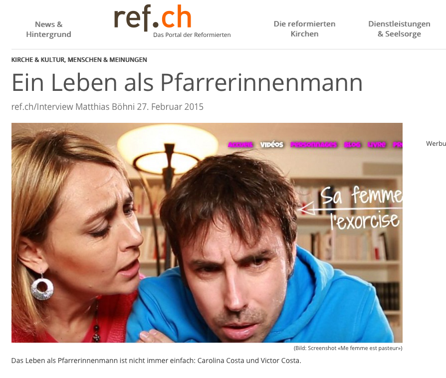 Article de presse et média : Ref.CH - Ma femme est pasteure